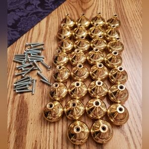 27 Round Gold Heavy Kitchen Cabinet Knobs